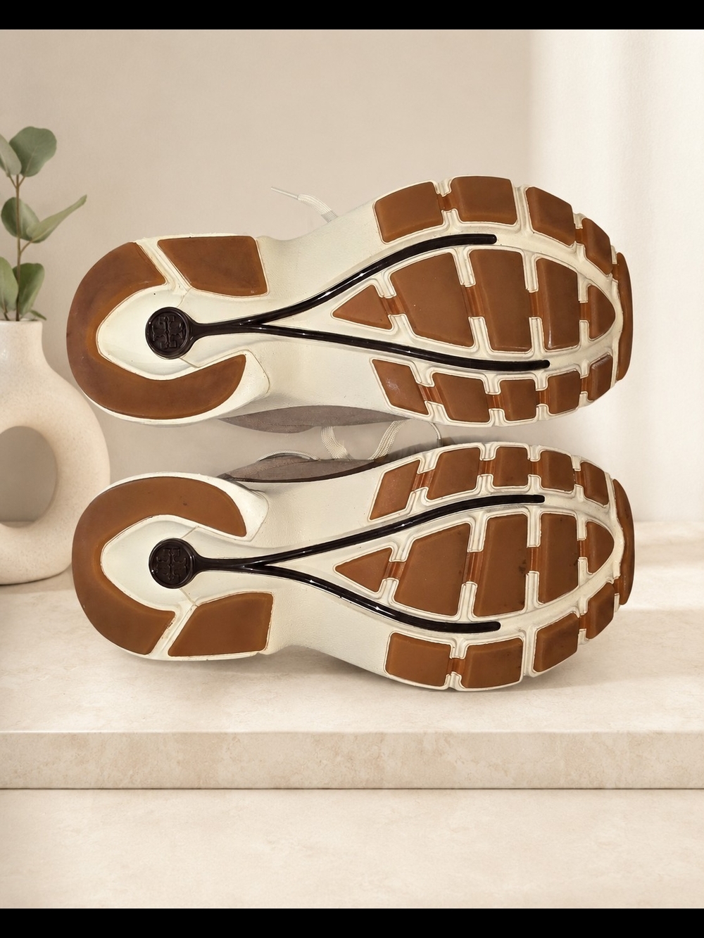 Tory Burch Beige Logo Print Chunky Sneakers - Picture 3 of 8